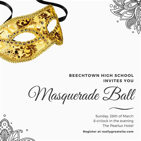 Masquerade Invitations Template Free